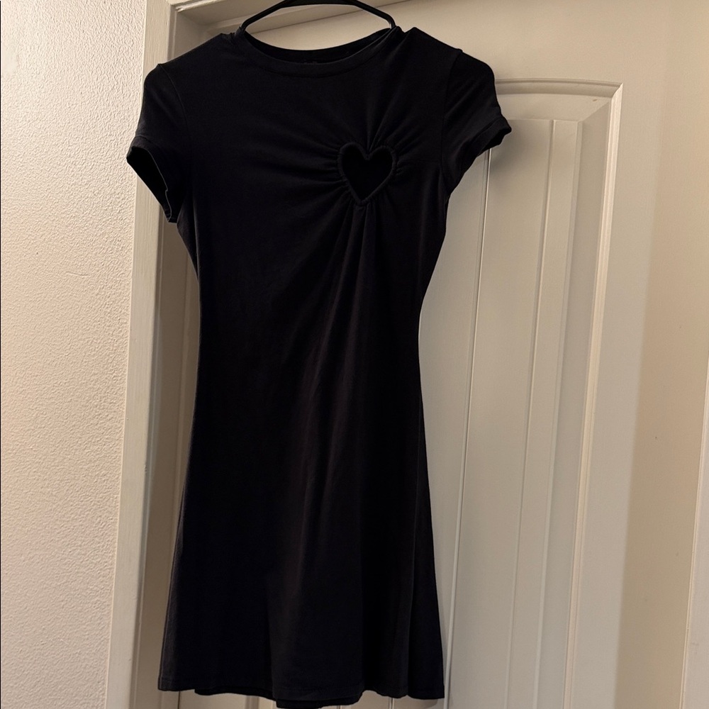 SKIMS Limited Edition Black Heart Cut Out Dress Sz Small